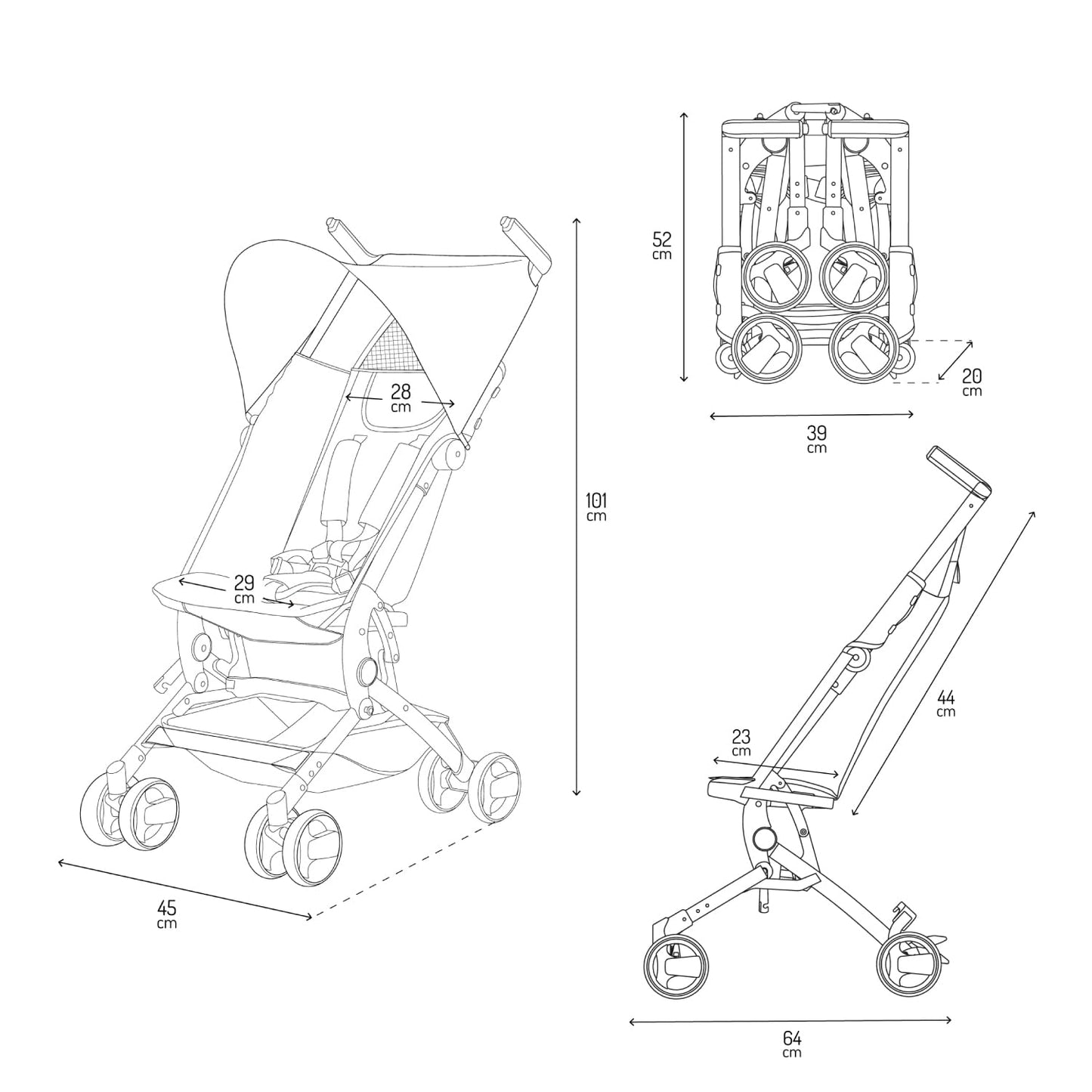 MoMi GRACE leichter Kinderwagen