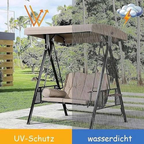 Ersatzabdeckung für 3-Sitzer-Terrassenschaukeln, 190,5x119,4 cm, wasserdicht.