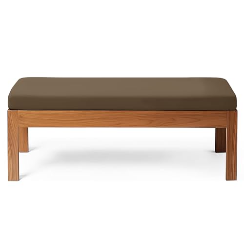 Wasserdichtes Outdoor-Bankkissen, 2-/3-Sitzer, Braun, 170x30x5 cm.