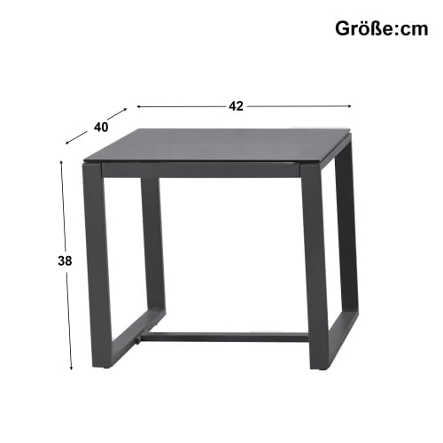 AUJDKDH 3-teiliges Schaukelstuhl-Set, 2 Stühle + Glas-Couchtisch, mit Kissen