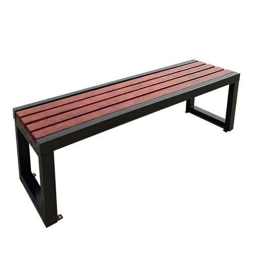 Balkonbank aus Kiefernholz, 120 cm, mit Gusseisengestell, wetterfest.