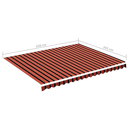 Ersatzstoff für Sonnenschutz, Orange-Braun, 4,5x3,5 m, für Innen- und Außenmöbel.