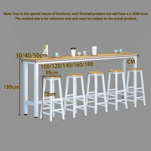 Moderner Bartisch aus Teakholz, 140x30x100 cm, für Innen- und Außenbereich.