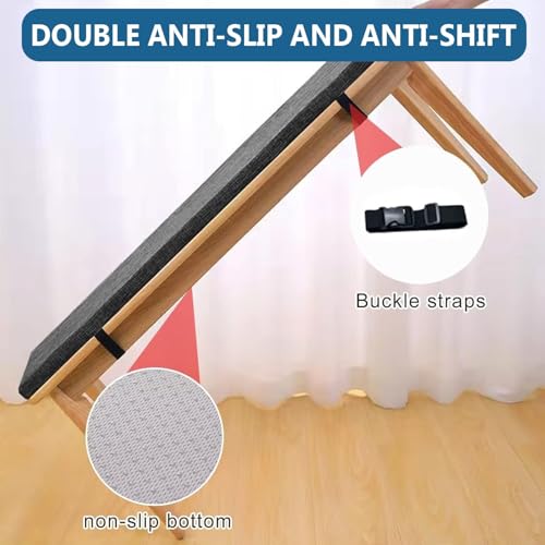 Waschbares, rutschfestes Outdoor-Bankkissen-Set, 150x40x5 cm, Hellbraun.