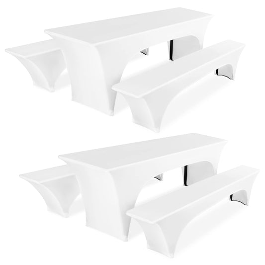 Pesonlook 2er-Set Biertischhussen, weiß, 220x70x70 cm.