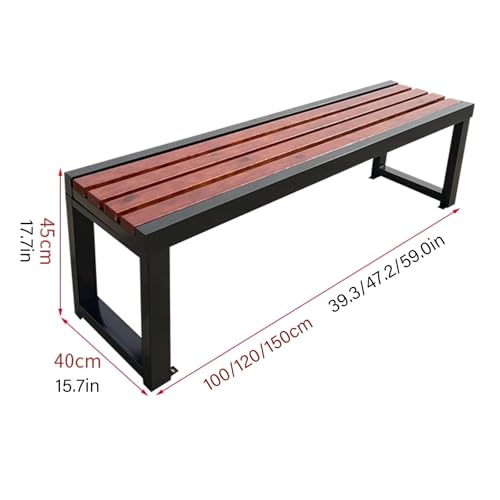 Balkonbank aus Kiefernholz, 120 cm, mit Gusseisengestell, wetterfest.