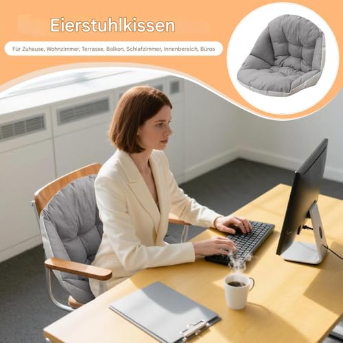 Teksome Eiersessel Kissen, rutschfest, für Outdoor-Schaukel, Sitz- und Rückenpolster.