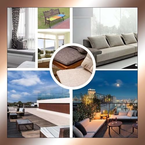 Wasserdichtes Outdoor-Bankkissen 170x30x5 cm, Schaumstoff für 2-/3-Sitzer, Braun"