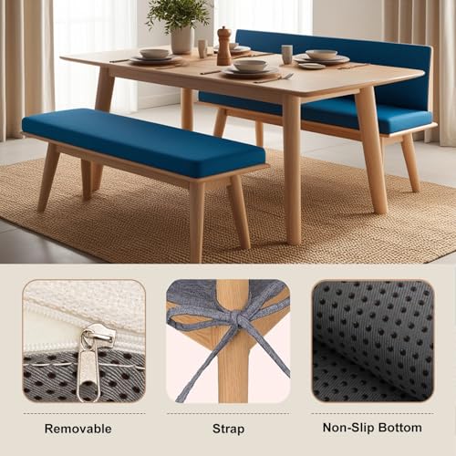 Wasserdichtes Outdoor-Bankkissen, 2-/3-Sitzer, Braun, 170x30x5 cm.