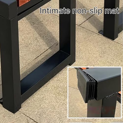 Balkonbank aus Kiefernholz, 120 cm, mit Gusseisengestell, wetterfest.