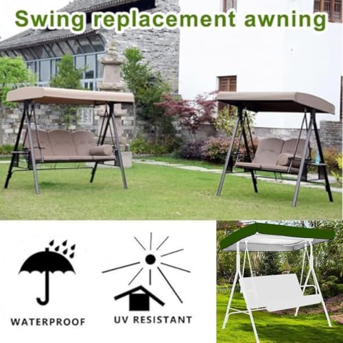 Ersatzabdeckung für 3-Sitzer-Terrassenschaukeln, 190,5x119,4 cm, wasserdicht.