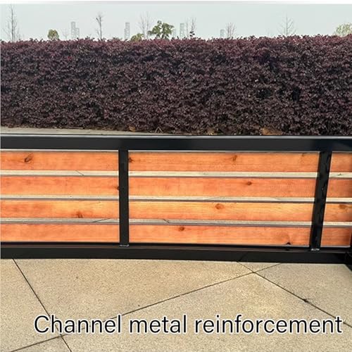 Balkonbank aus Kiefernholz, 120 cm, mit Gusseisengestell, wetterfest.