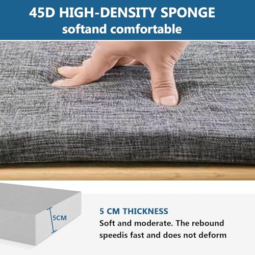 Waschbares, rutschfestes Outdoor-Bankkissen-Set, 150x40x5 cm, Hellbraun.