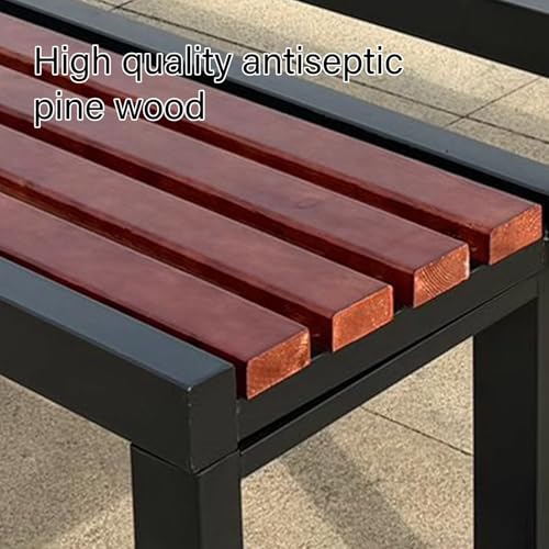 Balkonbank aus Kiefernholz, 120 cm, mit Gusseisengestell, wetterfest.