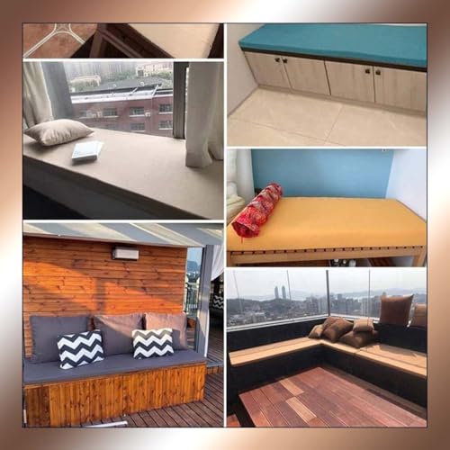 Wasserdichtes Outdoor-Bankkissen 170x30x5 cm, Schaumstoff für 2-/3-Sitzer, Braun"