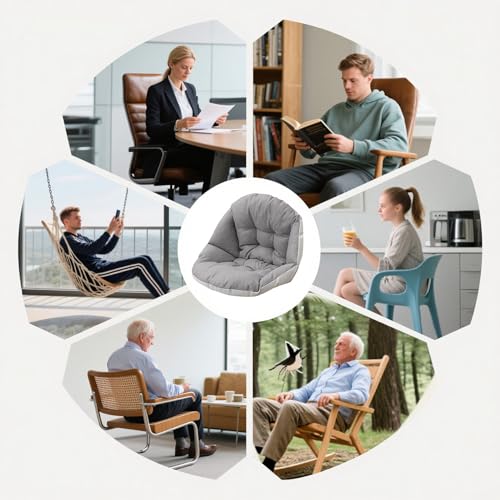 Teksome Eiersessel Kissen, rutschfest, für Outdoor-Schaukel, Sitz- und Rückenpolster.