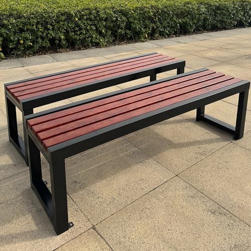 Balkonbank aus Kiefernholz, 120 cm, mit Gusseisengestell, wetterfest.