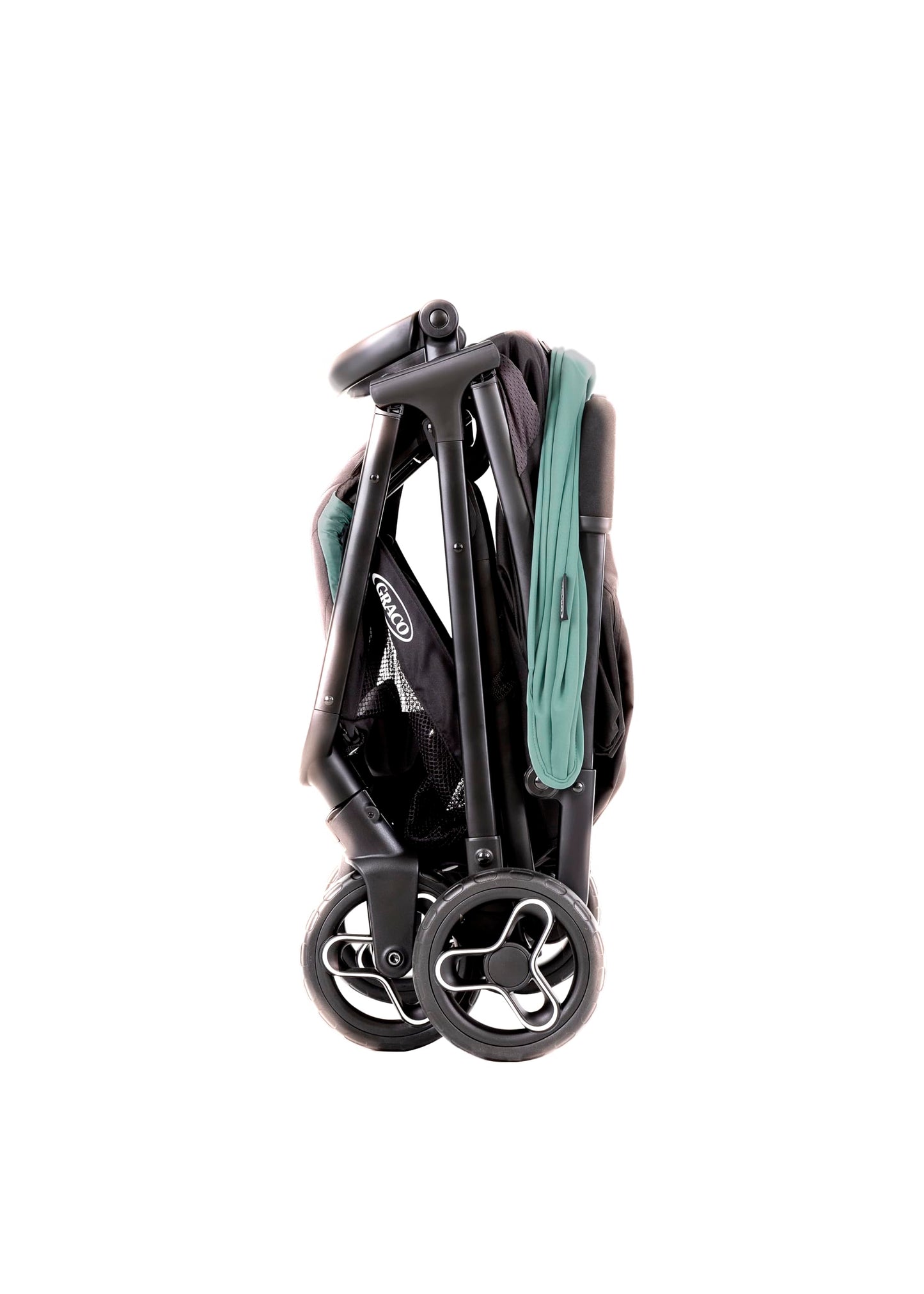 Graco Myavo™ Reisebuggy, ab Geburt bis ca. 4 Jahre (bis 22 kg), leicht, schnell zusammenklappbar, zusammengeklappt freistehend, großer Staukorb, inkl. Regenverdeck, Mint