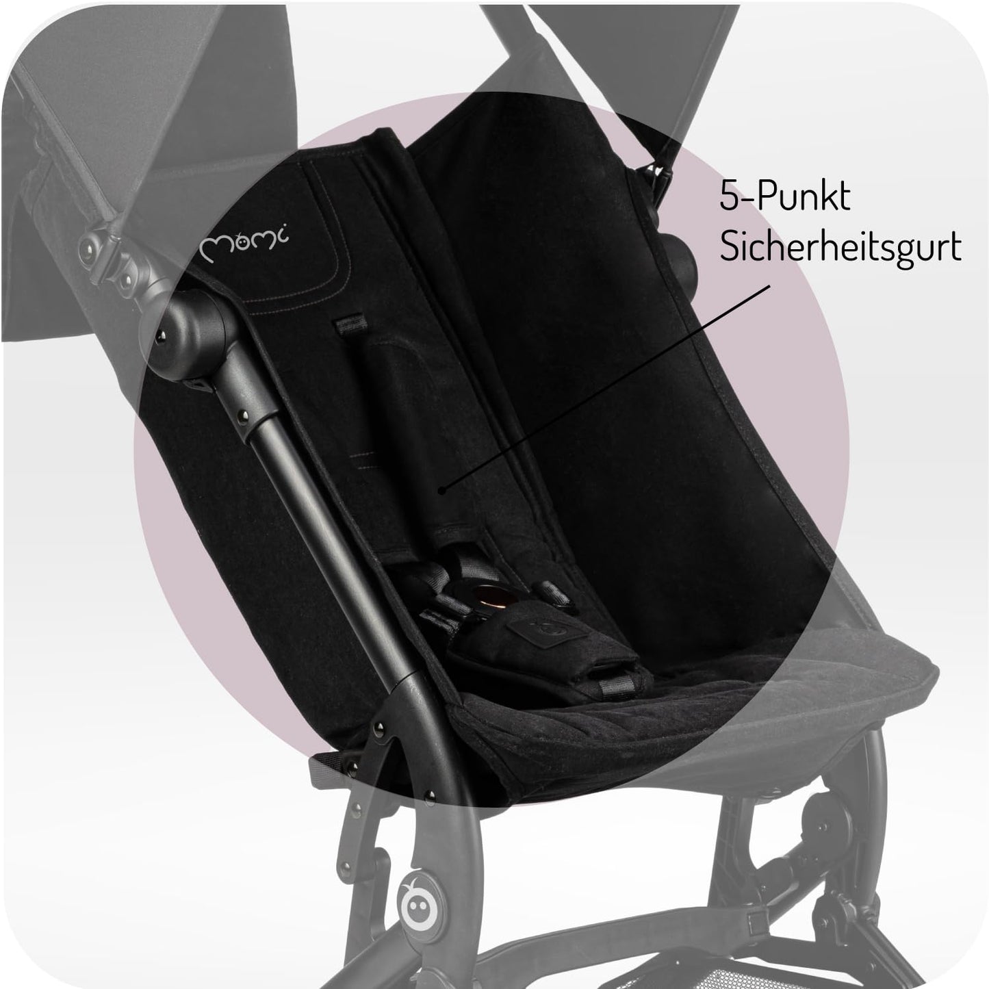 MoMi GRACE leichter Kinderwagen ab 6 Monaten kompakt Buggy mit einem Rucksack zum Tragen passt als Handgepäck faltbarer Reisebuggy 5-Punkt-Gurt