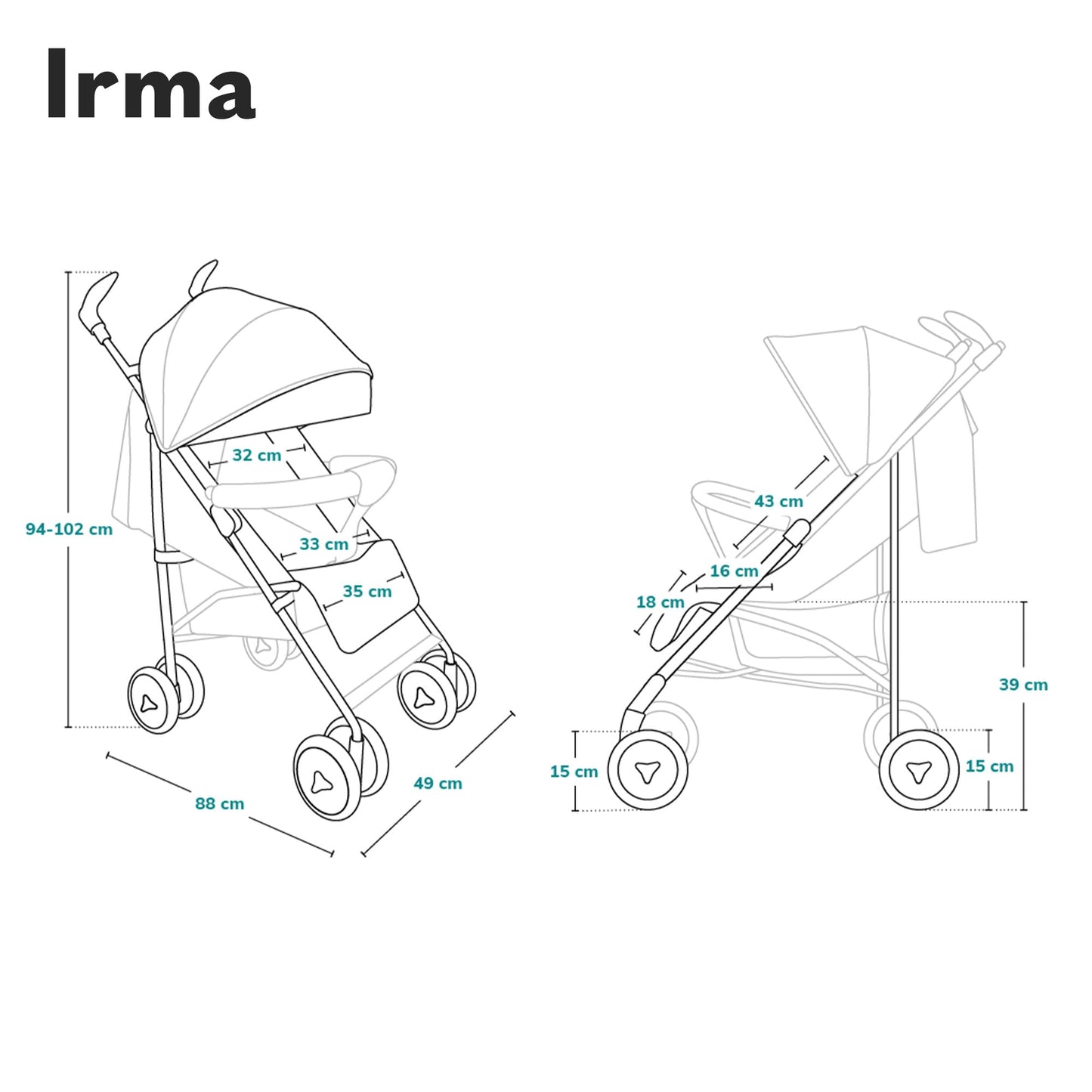 Lionelo Wózek spacerowy Irma Green Forest