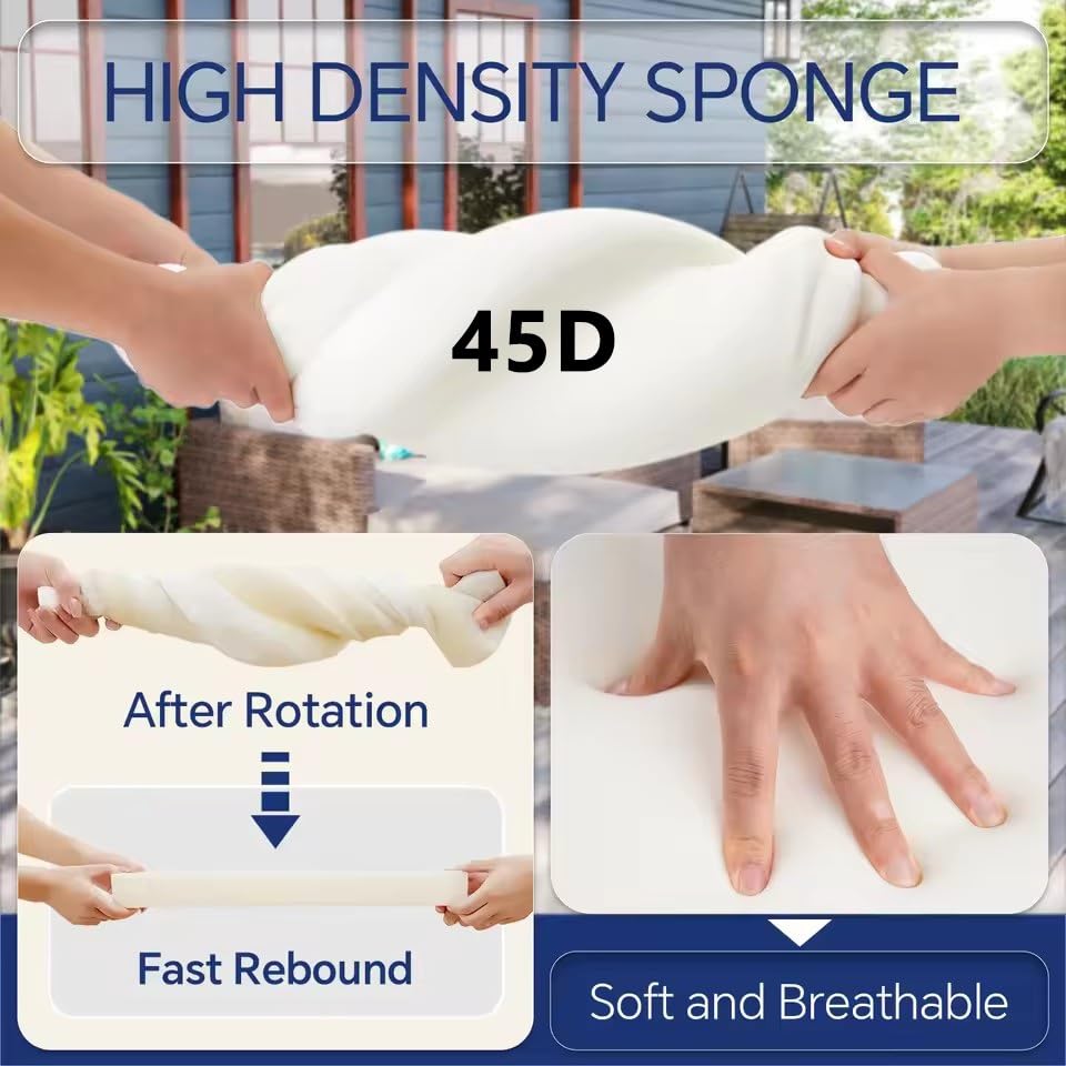 Waschbares, rutschfestes Outdoor-Bankkissen-Set, 150x40x5 cm, Hellbraun.