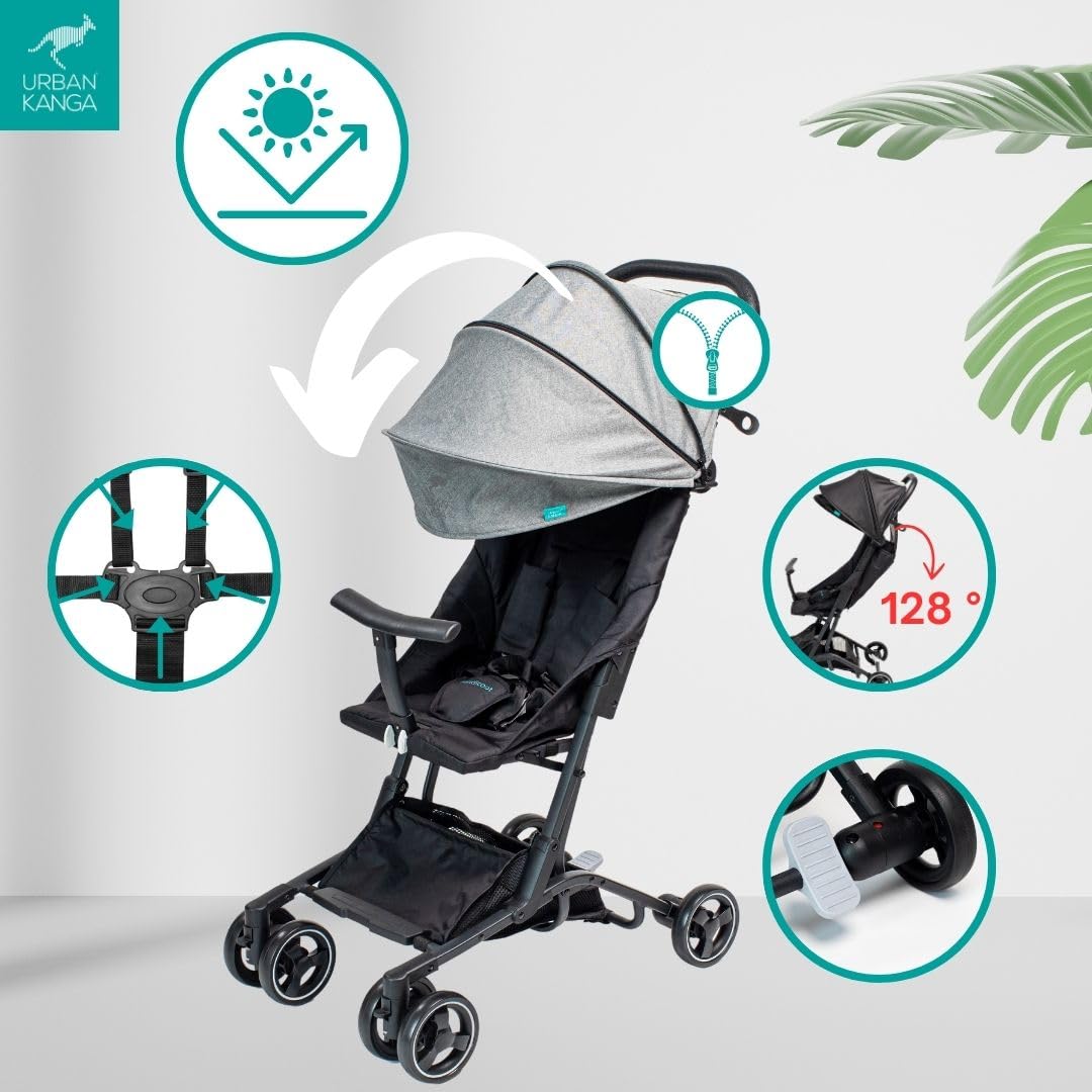 Urban Kanga Bandicoot Reisebuggy Flugzeug Handgepäck bis 25kg Kinderwagen (Hellgrau)