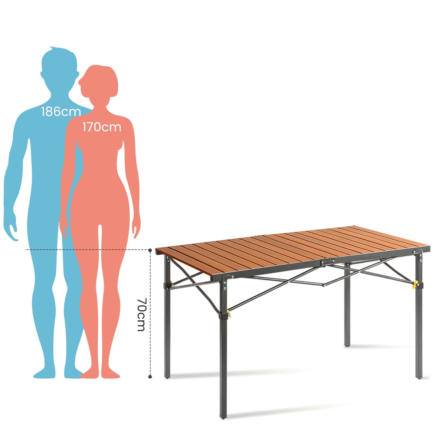 Nature Klappbar Camping Tisch 100KG für 6 Personen – 118x70CM