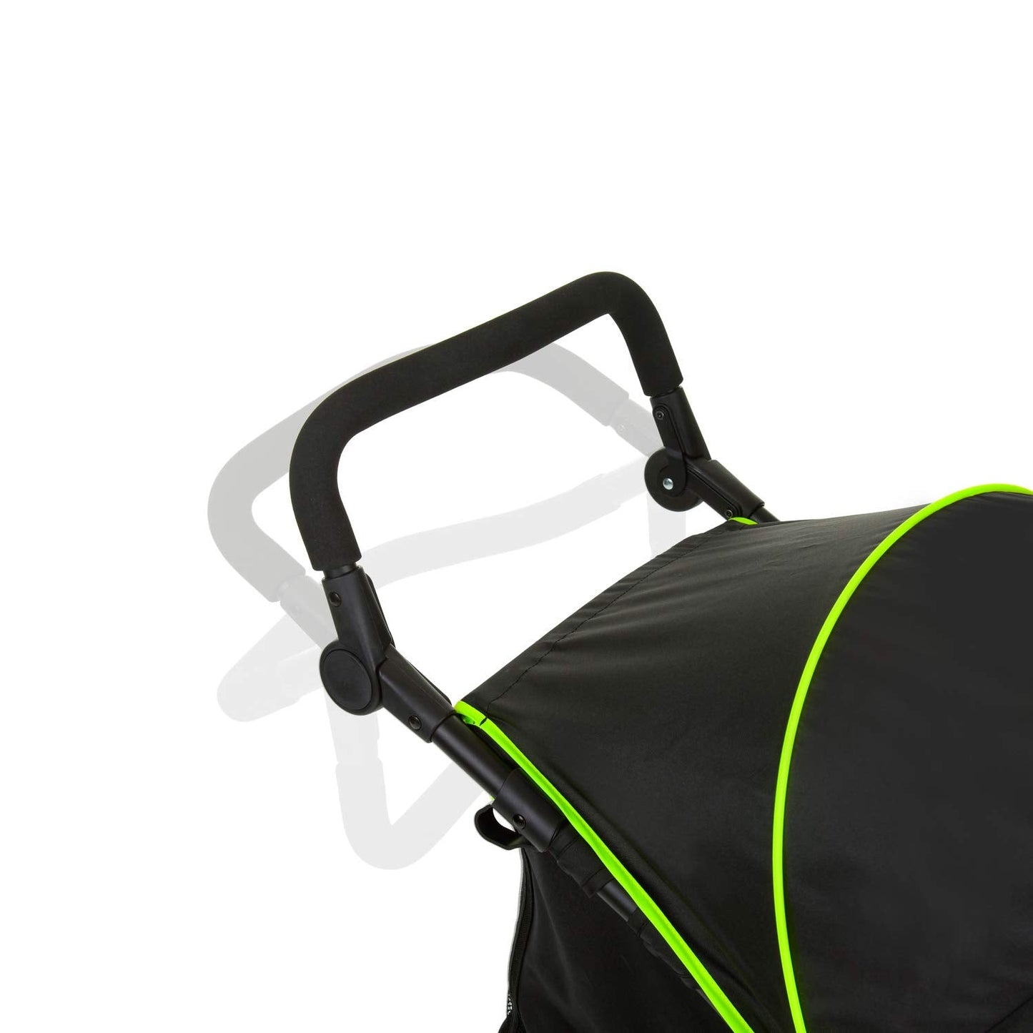 hauck Runner, Black / Neon Yellow - Robuster Dreirad Buggy mit XL Lufträdern, Federung, XL Netzfenster, Verstellbarer Schieber, mit Liegefunktion für Kinder ab Geburt bis 22 kg, Faltbar