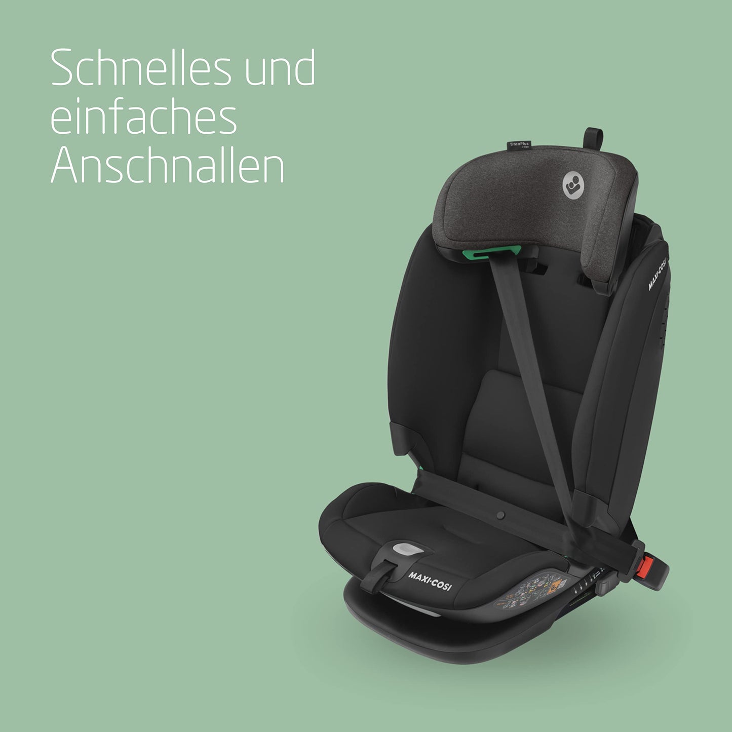 Maxi-Cosi Titan Plus i-Size, mitwachsender Kinderautositz, 15 Monat-12 Jahre (76-150 cm), G-CELL-Seitenaufprallschutz, 4 Liegepositionen, weiche Schaumstoffpolster in Kopfstütze, Authentic Black