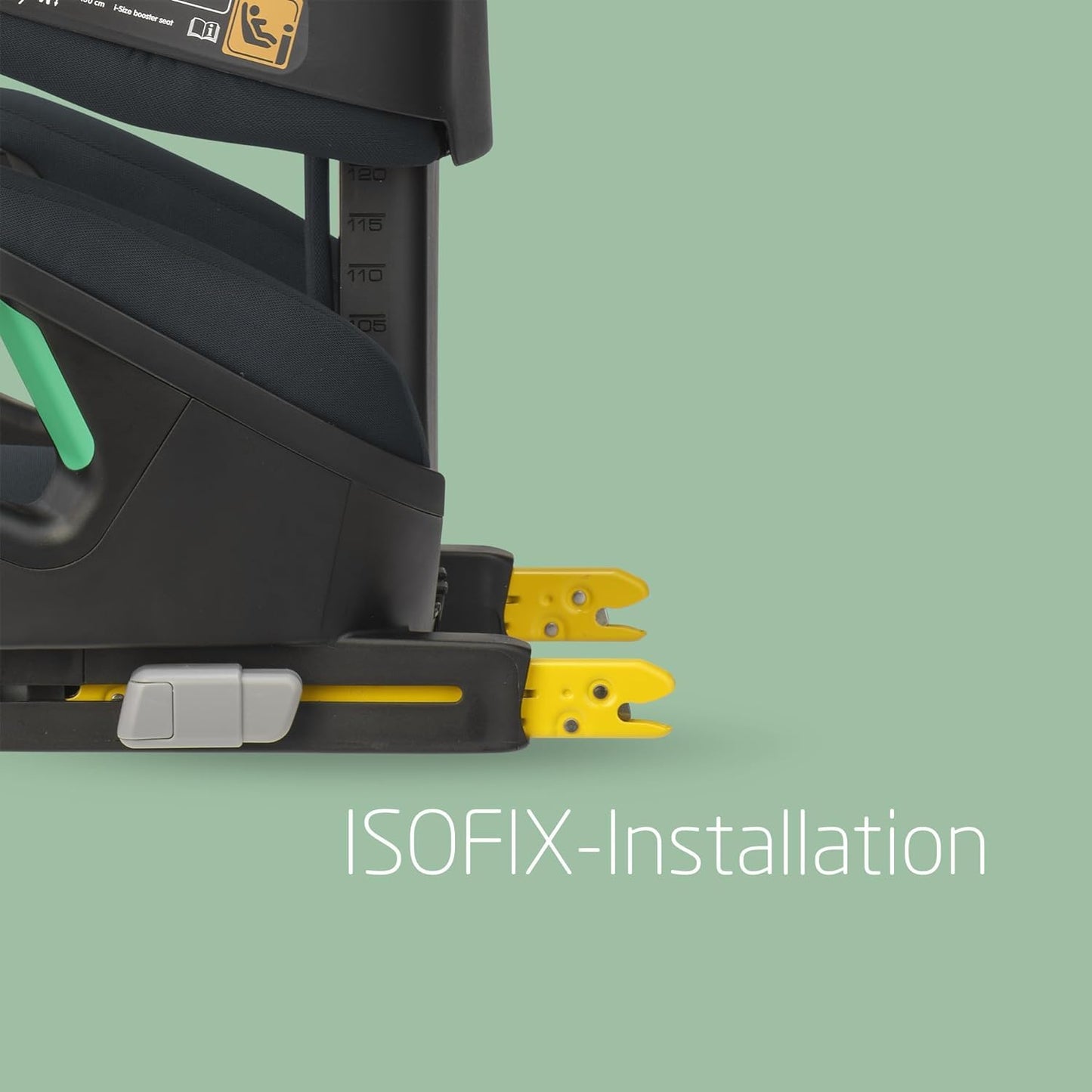 Maxi-Cosi RodiFix M i-Size, Kindersitz mit hohem Rücken, 3,5–12 Jahre, 100–150 cm, ISOFIX-Kindersitz, G-CELL Seitenaufprallschutz, verstellbare Höhe, schnelles und einfaches Anschnallen, Basic Grey