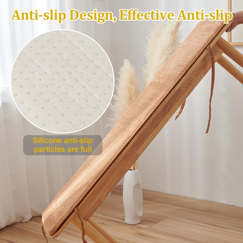 Outdoor-Bankkissen 150x40x5 cm, waschbar, rutschfest, Hellbraun