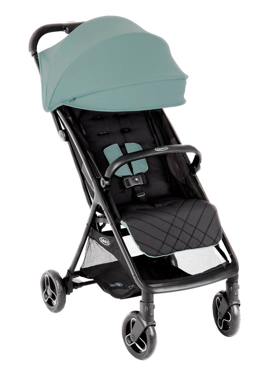 Graco Myavo™ Reisebuggy, ab Geburt bis ca. 4 Jahre (bis 22 kg), leicht, schnell zusammenklappbar, zusammengeklappt freistehend, großer Staukorb, inkl. Regenverdeck, Mint