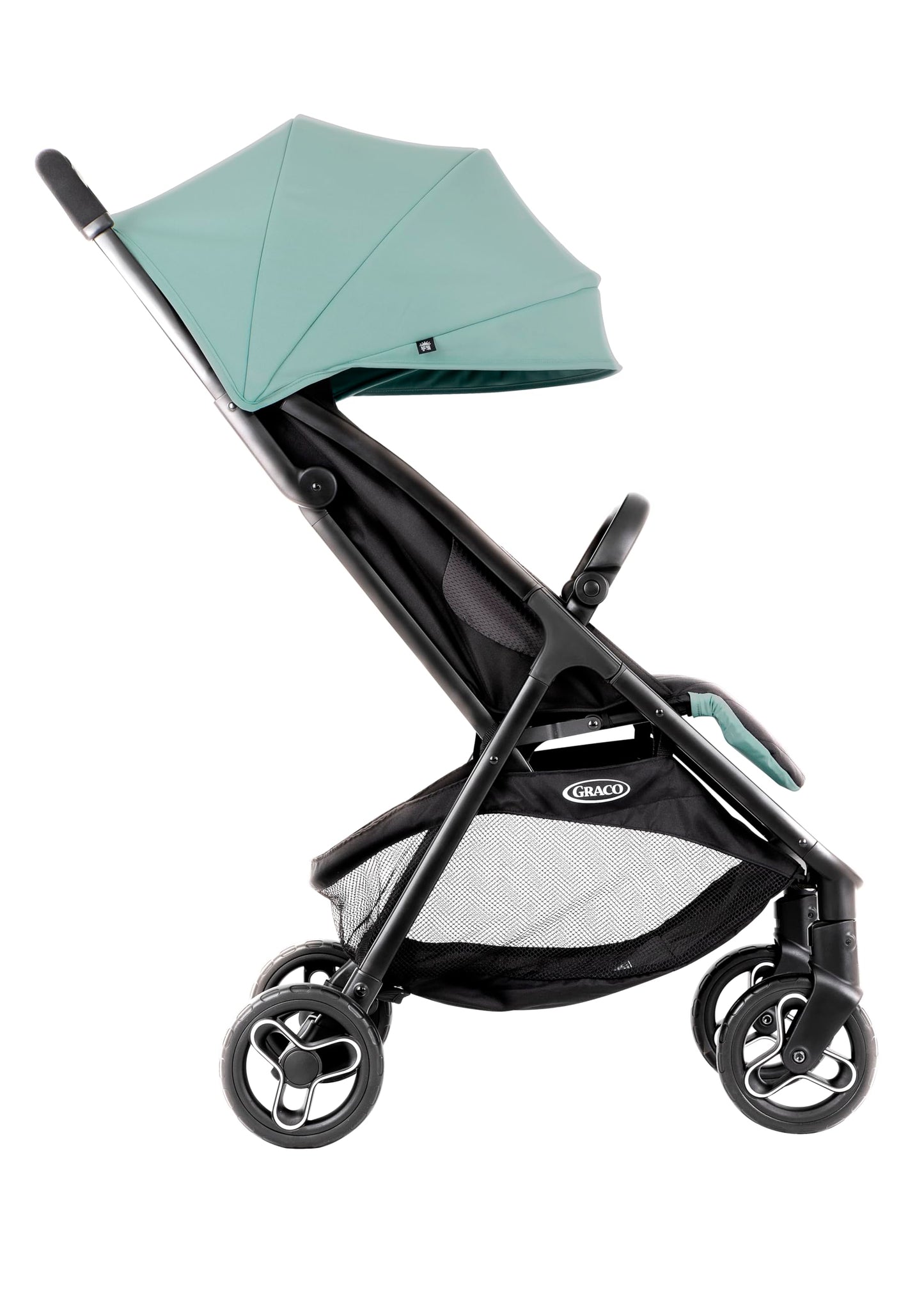 Graco Myavo™ Reisebuggy, ab Geburt bis ca. 4 Jahre (bis 22 kg), leicht, schnell zusammenklappbar, zusammengeklappt freistehend, großer Staukorb, inkl. Regenverdeck, Mint