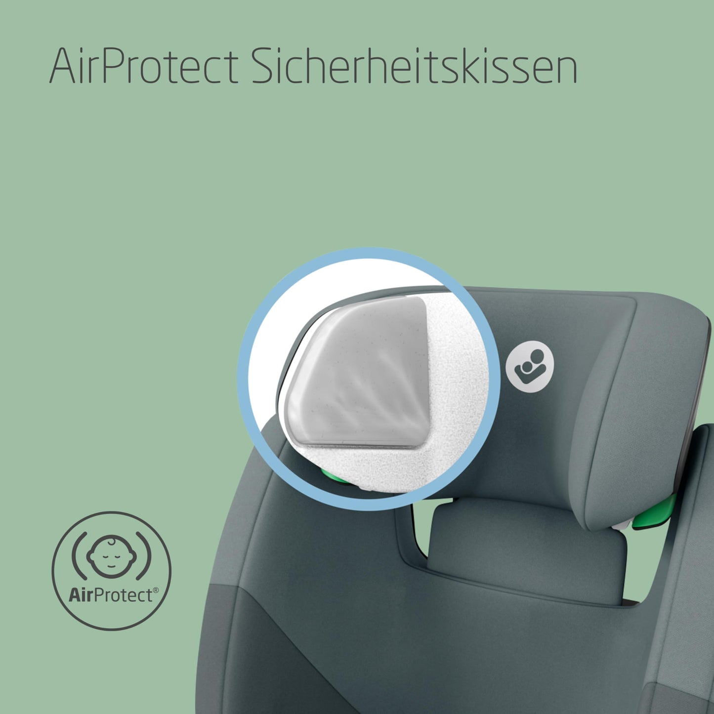 Maxi-Cosi RodiFix S i-Size Kindersitz, 100–150 cm, 3,5–12 Jahre, Autositz Kinder, 3 Liegepositionen, Verstellbare Höhe/Breite, G-CELL Side Impact Protection, AirProtect, Tonal Graphite