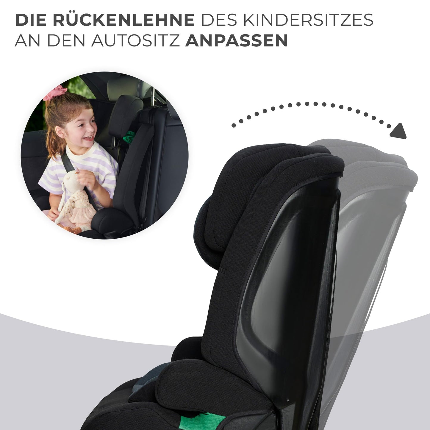 Kinderkraft SAFETY FIX 2 I-SIZE Kindersitz mit ISOFIX - 76-150cm, Schwarz