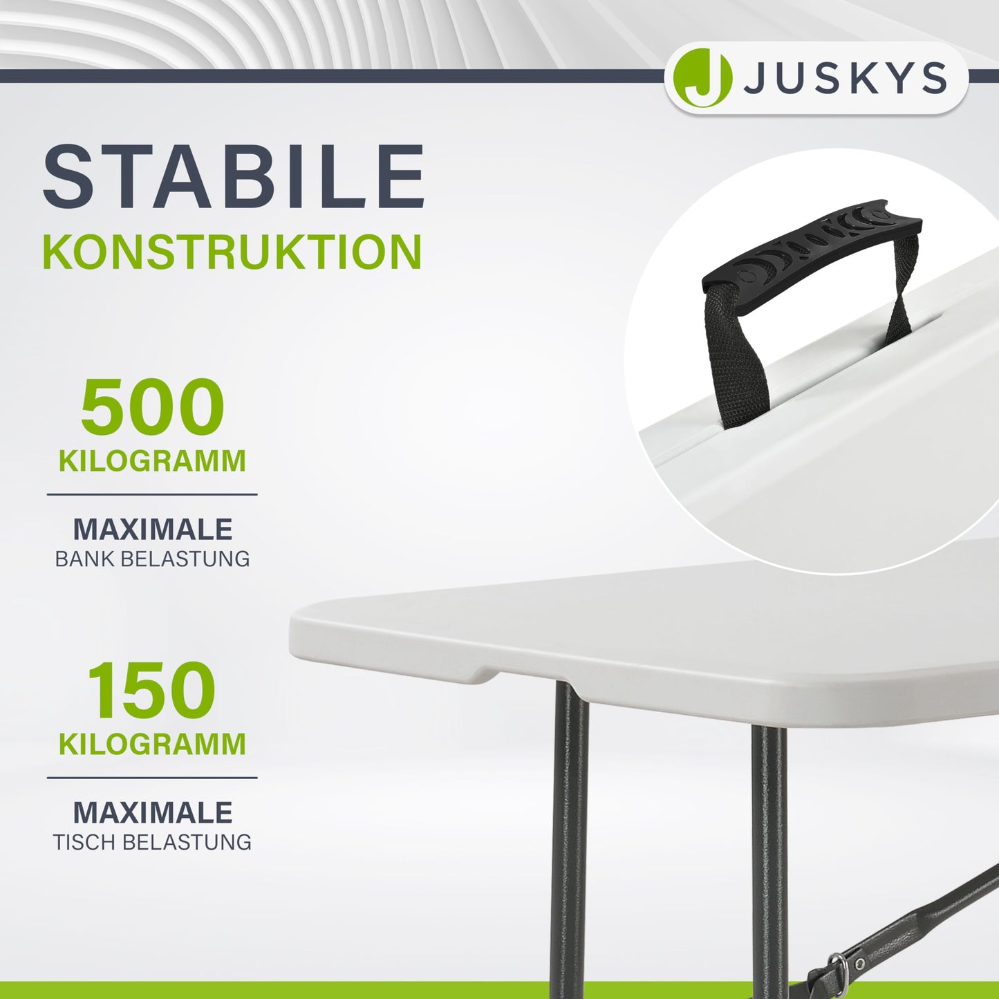 Juskys Bierzeltgarnitur Bayreuth, 3-teilig, klappbar, 2 Bänke & Tisch, 180x70x74 cm.