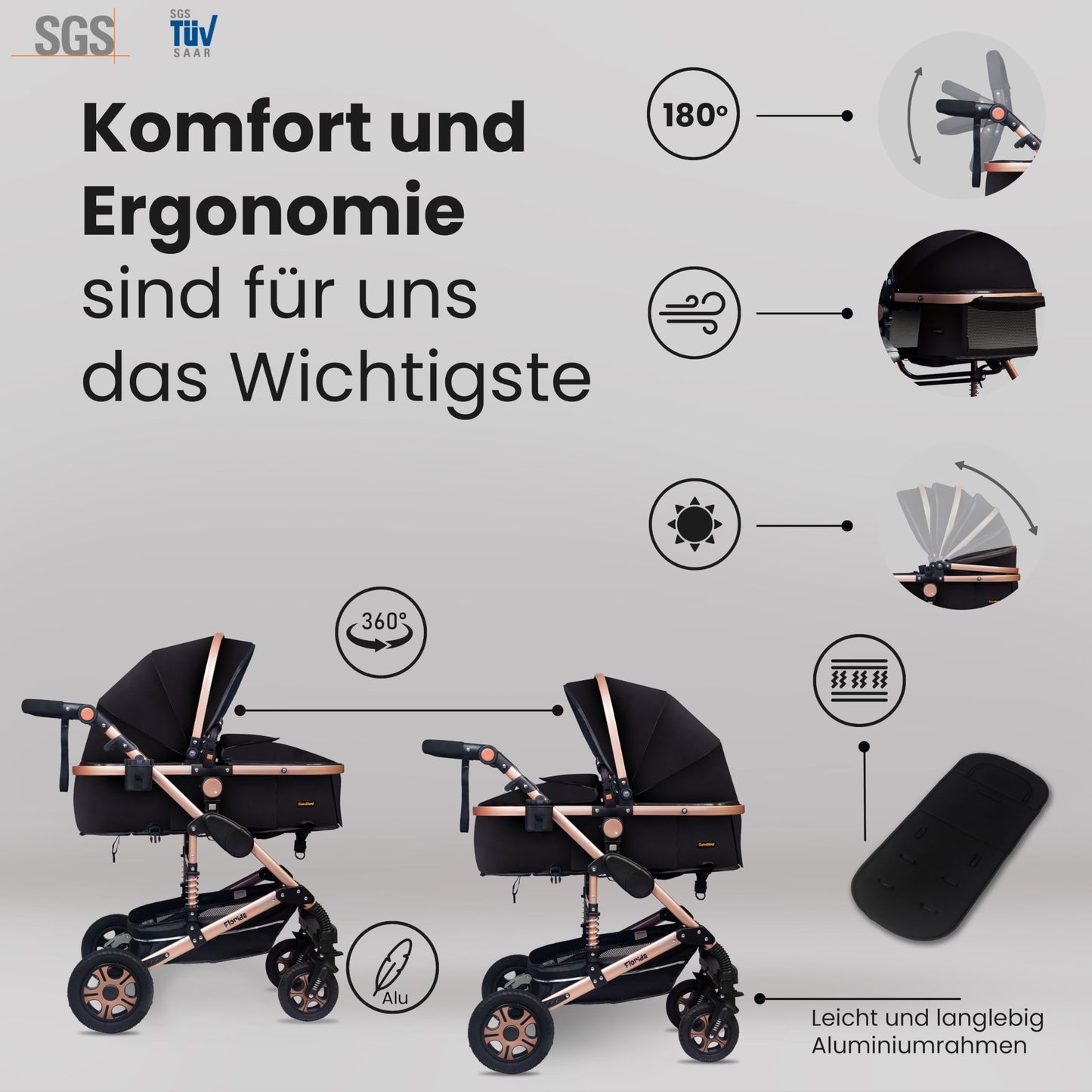 GaGaDumi Florida Kinderwagen 3 in 1