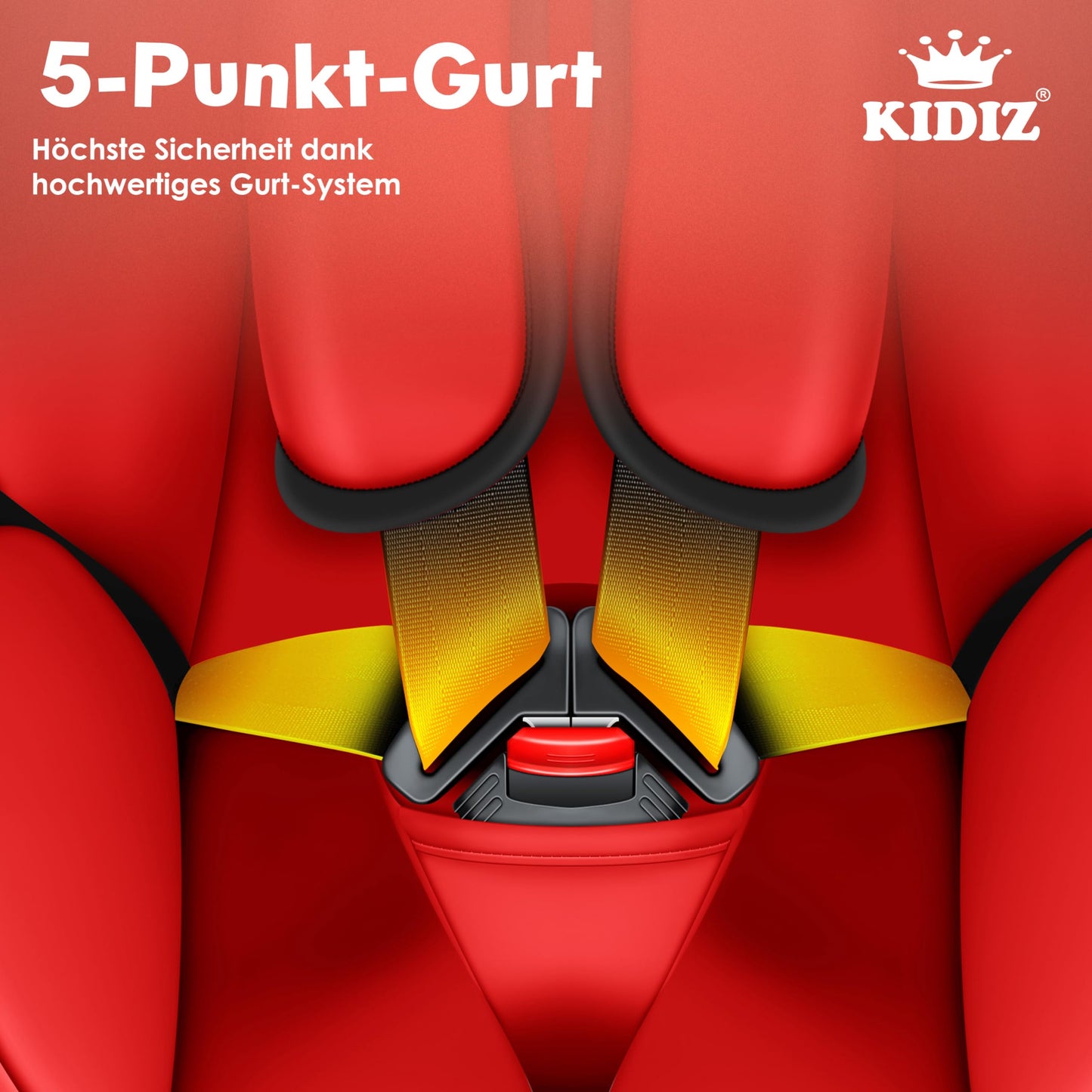 KIDIZ® Autokindersitz Kinderautositz Gruppe 1+2+3 9-36 kg 5-Punkt-Sicherheitsgurt, Autositz, Kindersitz, Einstellbare Kopfstütze, Mitwachsende Sitzerhöhung 1-12 Jahre, Stabil und Sicher
