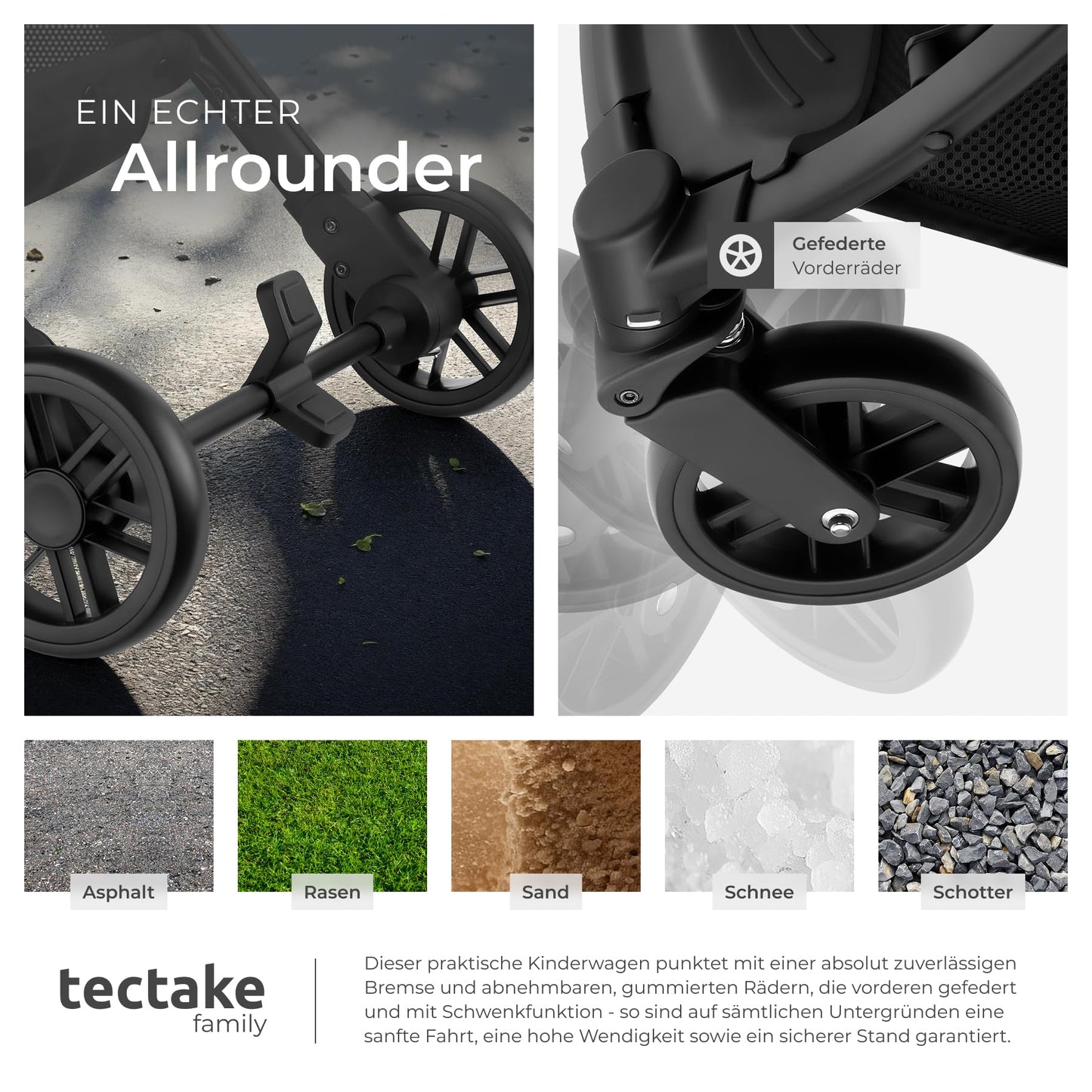 tectake® Buggy Kinderwagen von 0 bis 3 Jahre