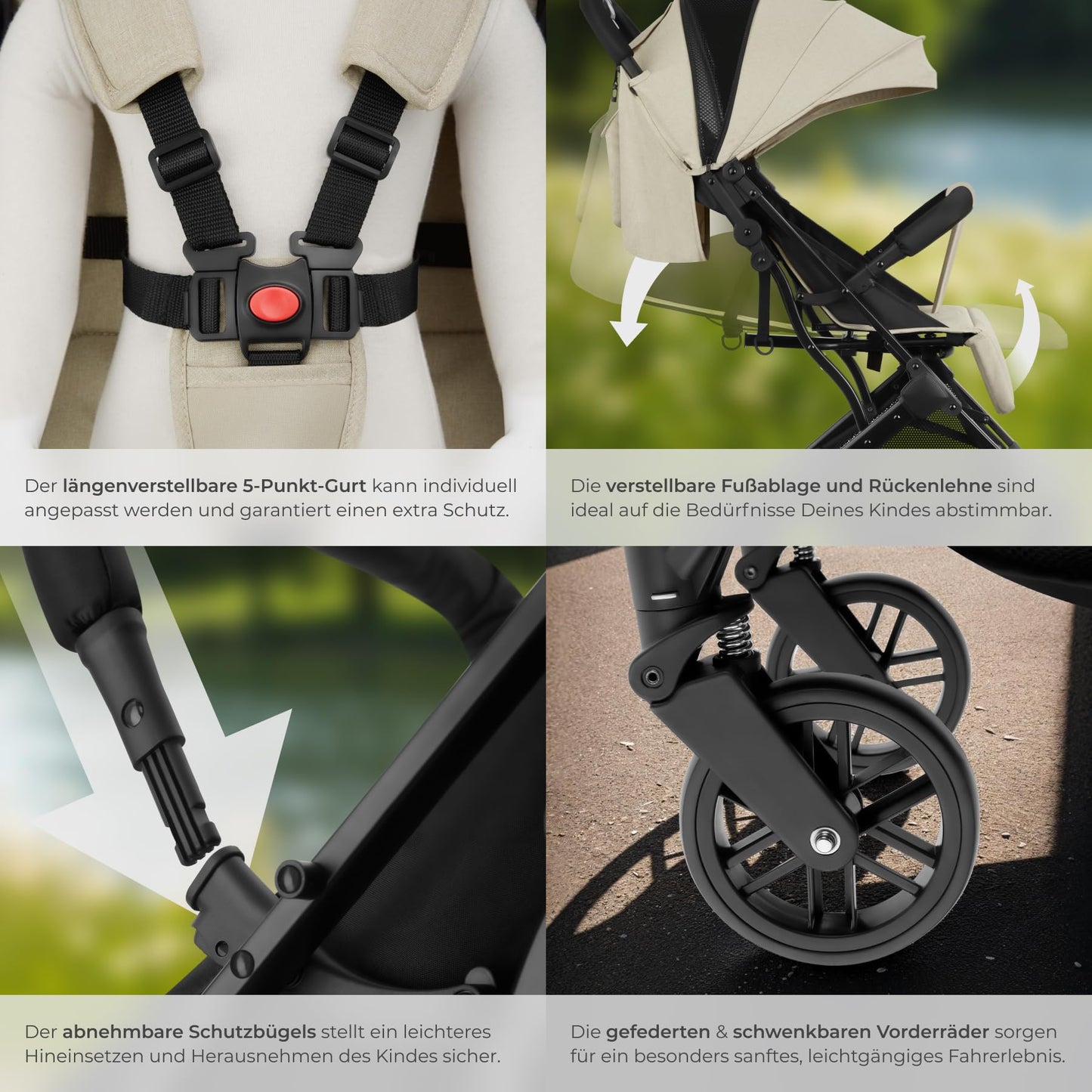 tectake® Buggy Kinderwagen von 0 bis 3 Jahre