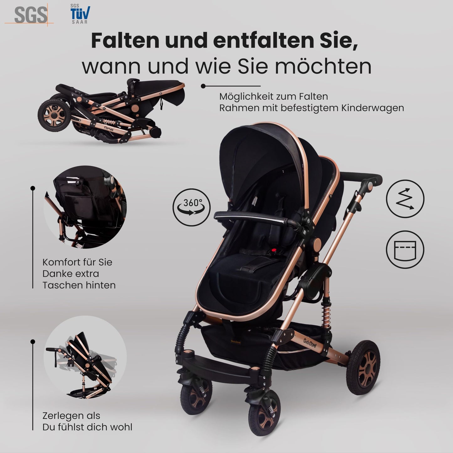 GaGaDumi Florida Kinderwagen 3 in 1