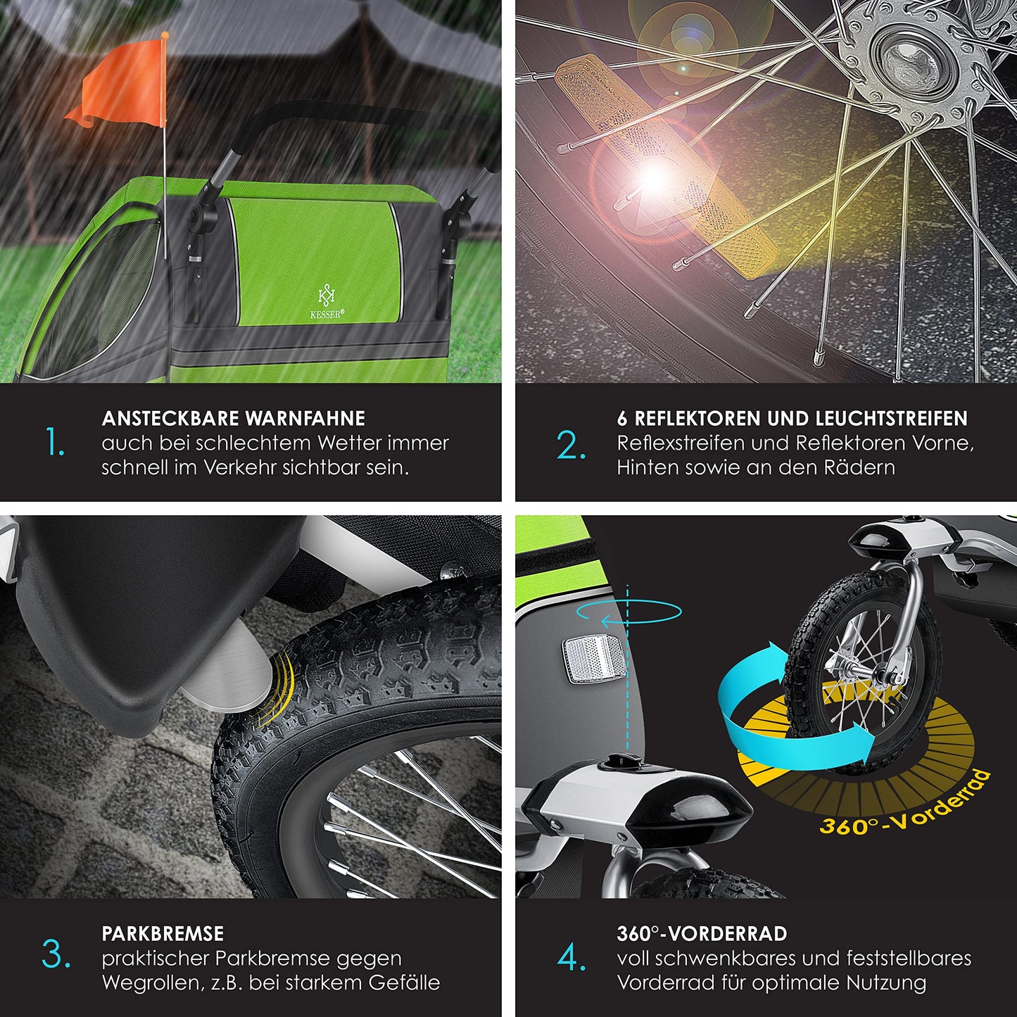 KESSER® Kinderanhänger Fahrradanhänger