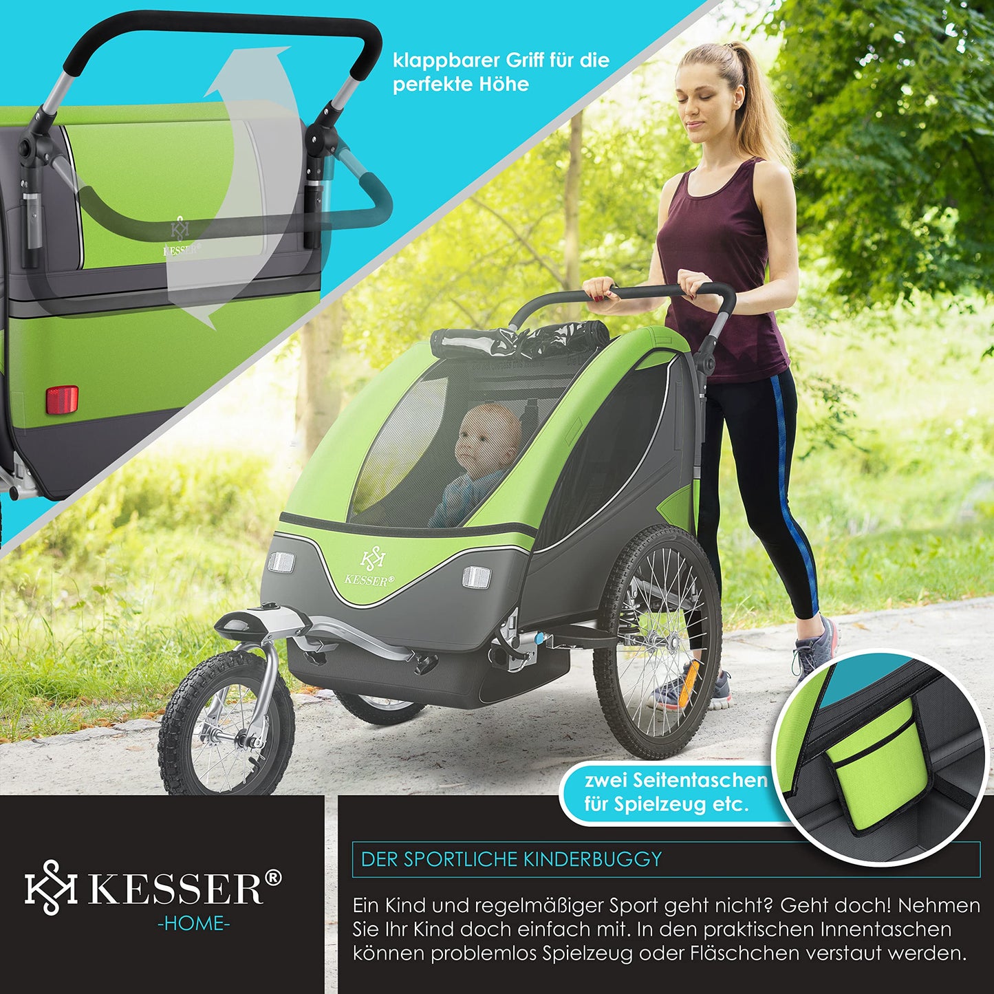 KESSER® Kinderanhänger Fahrradanhänger